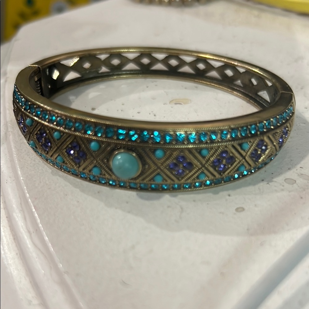 Heidi Daus Blue and Purple Lattice Design Bracelet